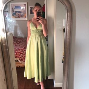 Zara Green Cotton Maxi Dress